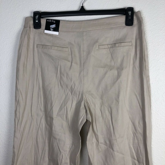 Alfani Women's Dress Pants Beige Size 10 Wide Leg Stretch Trousers - Picture 4 of 7